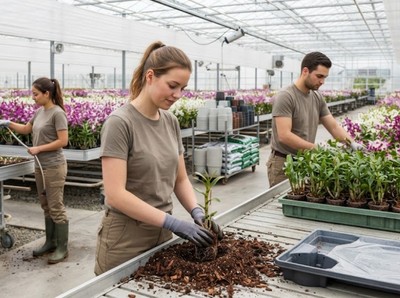 Pracovník pěstování orchidejí Dendrobium (se zkušenostmi)