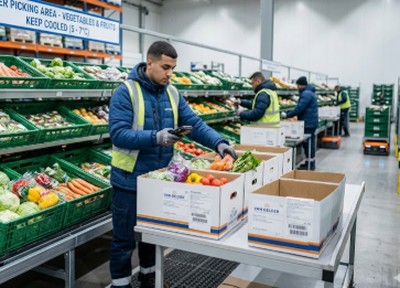 Комплектовач на поръчки - обработка на плодове и зеленчуци (хладна среда, приблизително 5-7°C)