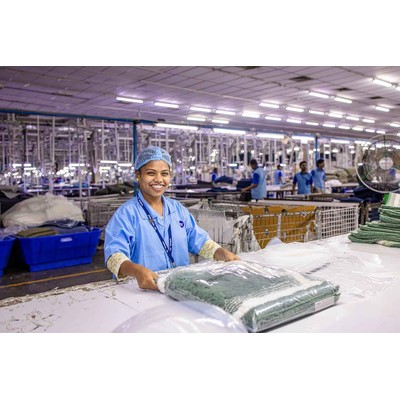Laundry production worker