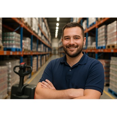 Emballage (packing) warehouse worker