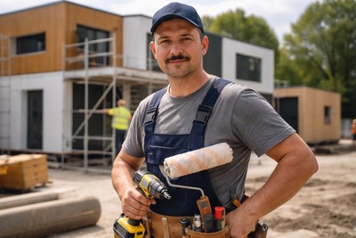 Montér so skúsenosťami s interiérovým maľovaním a VLASTNÝM AUTOM (Modulárne domy) (€522 netto za týždeň)