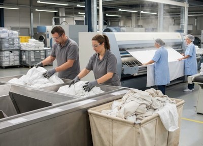 Laundry production worker
